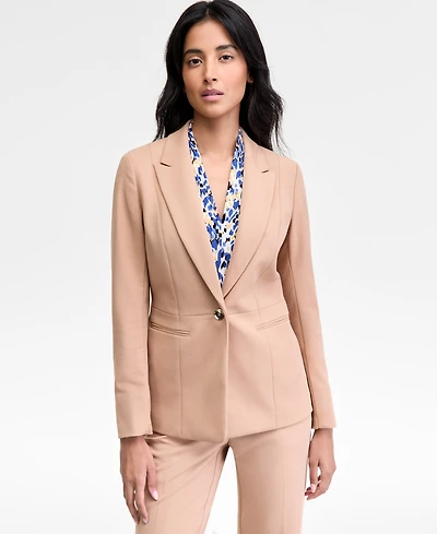 Kasper Women's Peak-Lapel Peplum One-Button Blazer, Regular & Petite
