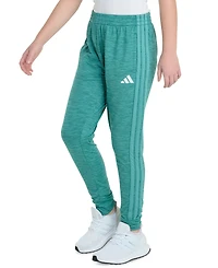 adidas Big Girls Elastic-Waistband 3-Stripe Melange Jogger Pants
