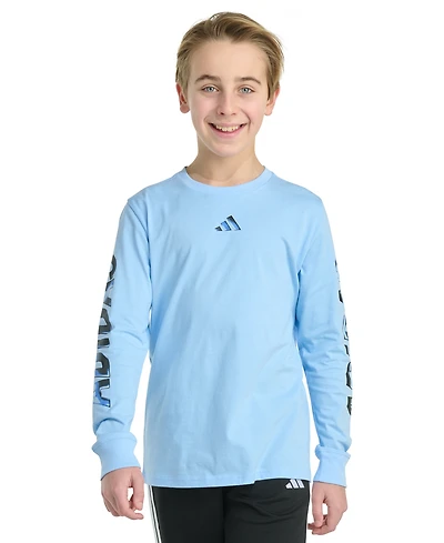 adidas Big Boys Long-Sleeve Spectrum of Light Logo Graphic Cotton T-Shirt