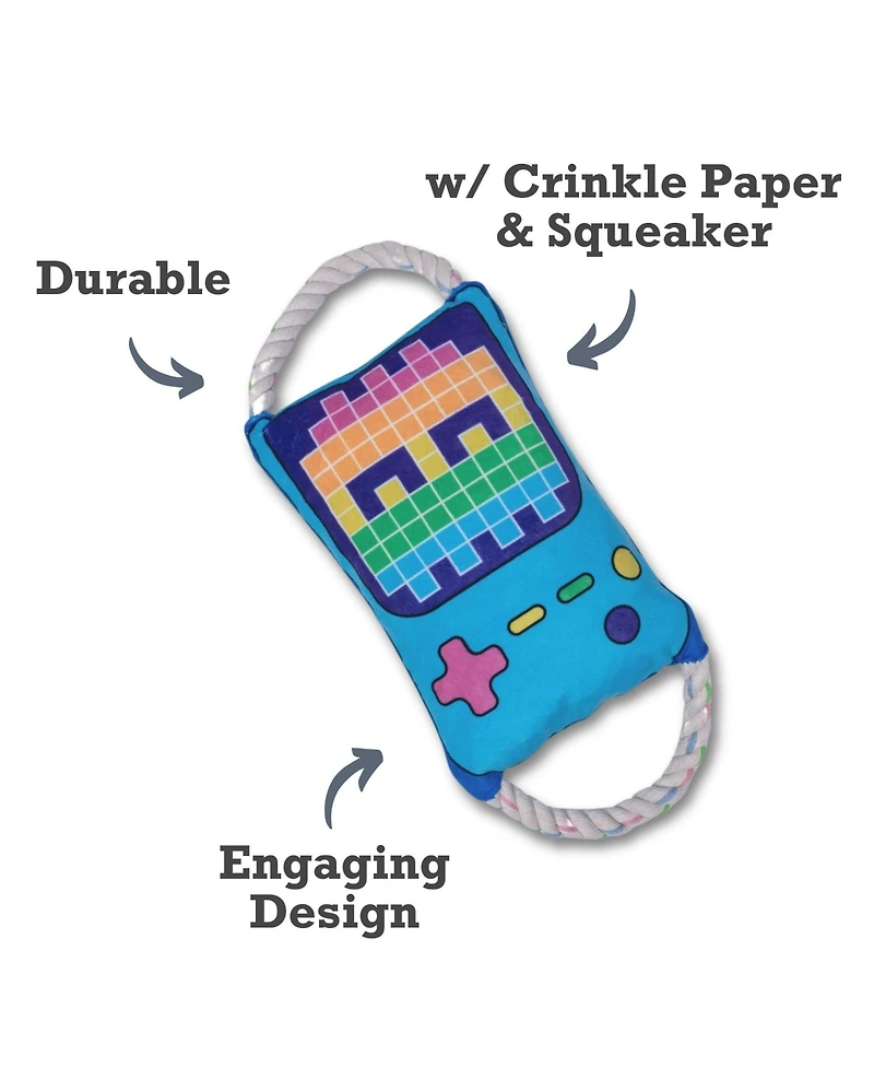 Retro Gamer Plush Dog Toy – with Squeaker & Crinkle Paper for Fun Play, Durable for Chewing, Perfect for Playtime and Cuddles