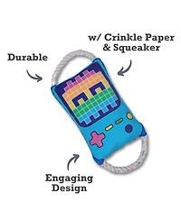 Retro Gamer Plush Dog Toy – with Squeaker & Crinkle Paper for Fun Play, Durable for Chewing, Perfect for Playtime and Cuddles