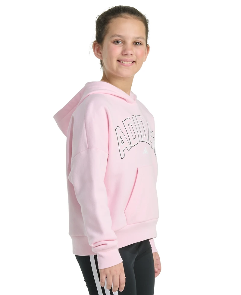adidas Big Girls Long-Sleeve Graphics Fleece Pullover Hoodie