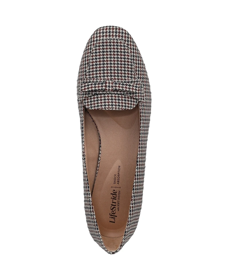 LifeStride Women's Claudine Square Toe Block Heel Ballerina Flats