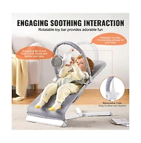 Slickblue Toddler Bouncer Folding Bouncer Seat Chair 0-9 Months with Toy Bar