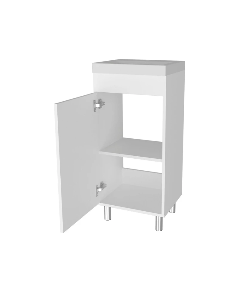 Fm Furniture Oracle Bathroom Vanity, Single Door, Two Storage Shelves, Wengue Finish