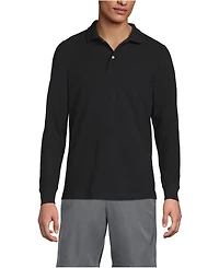 Lands' End Men's School Uniform Long Sleeve Mesh Polo Shirt