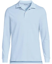 Lands' End Men's School Uniform Long Sleeve Mesh Polo Shirt