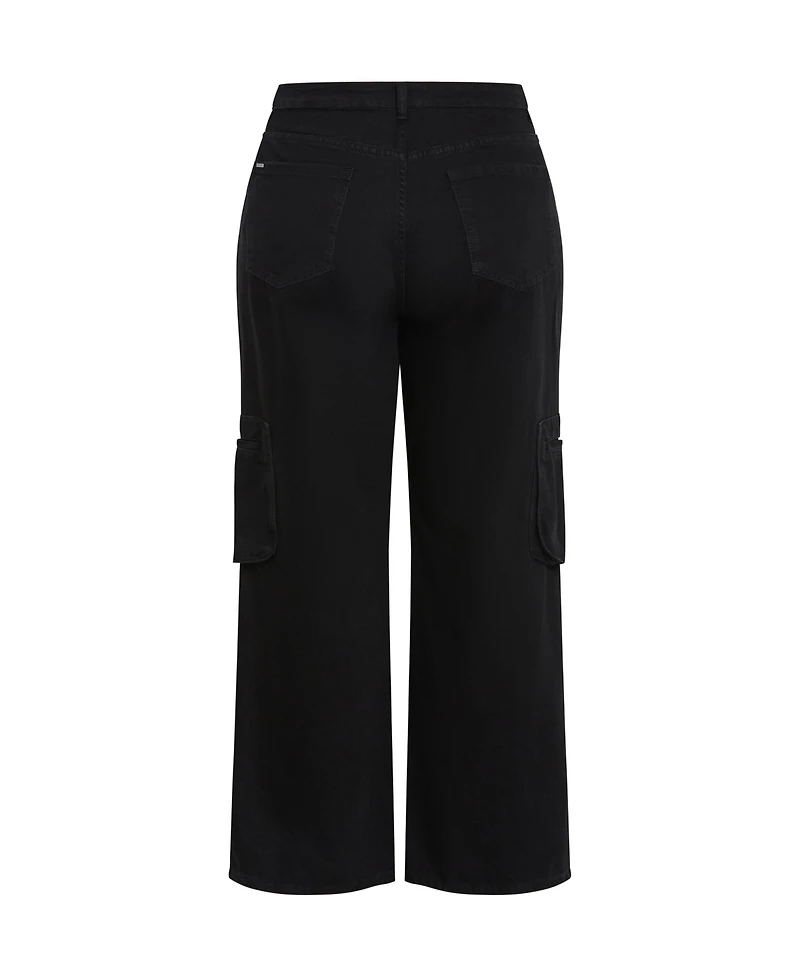City Chic Plus Clarence Cargo Denim Pant