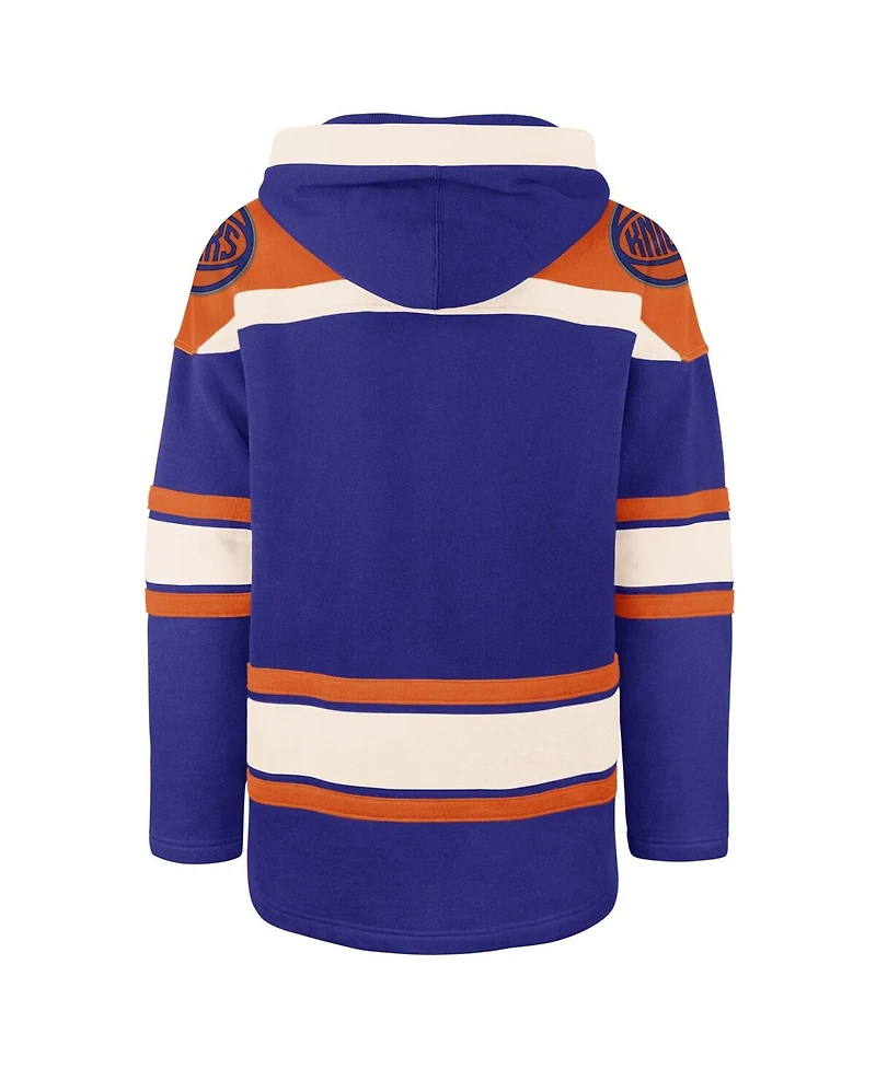 '47 Brand Men's Royal New York Knicks Superior Lacer Pullover Hoodie