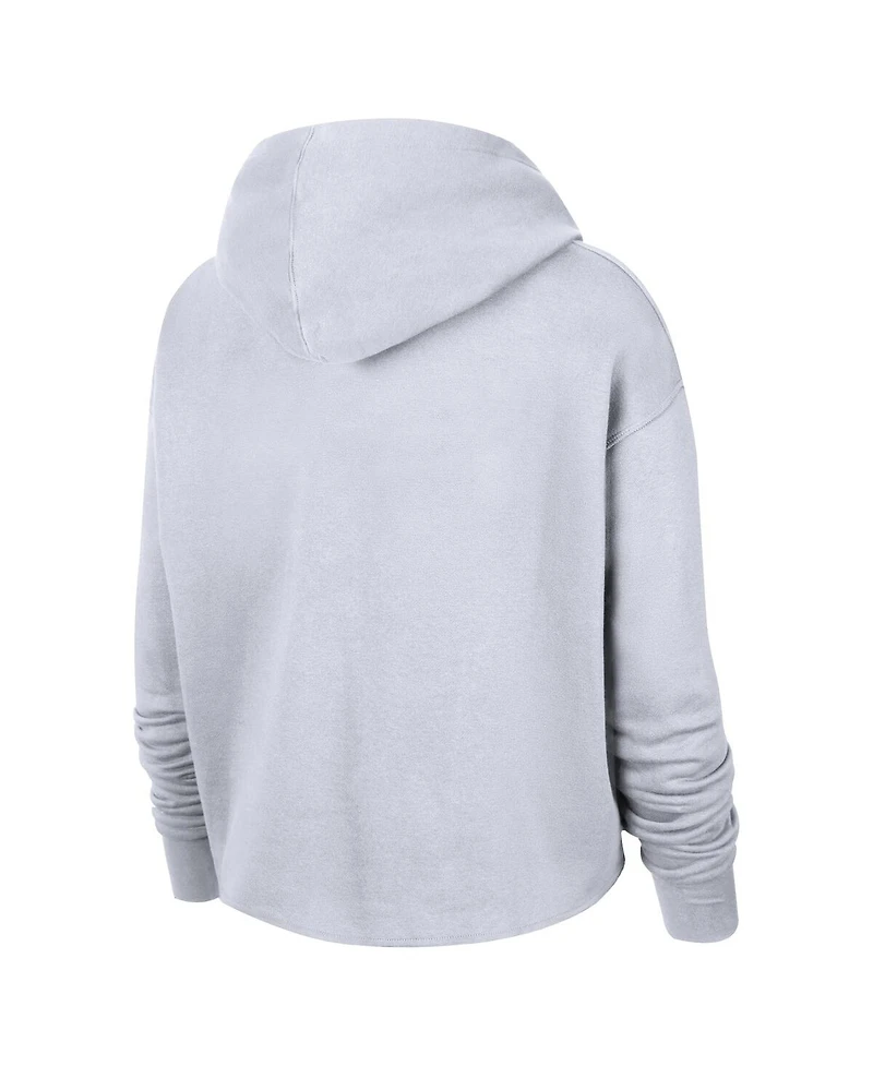 Nike Women's White Wnba Logo Woman Team 13 Cropped Pullover Hoodie