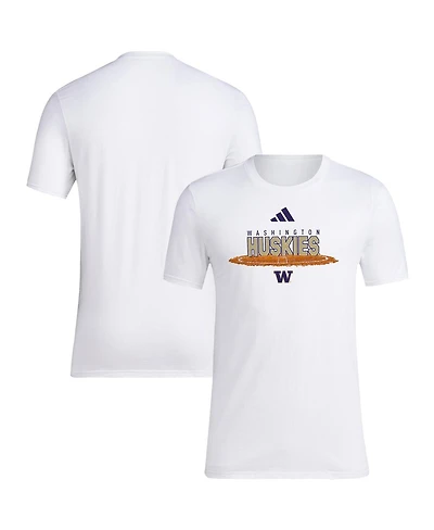 Adidas Men's White Washington Huskies Softball Pitcher's Circle T-Shirt