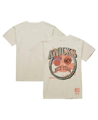 Mitchell & Ness Men's Tan New York Knicks Hardwood Classics Vintage Soul Crown Jewels T-Shirt
