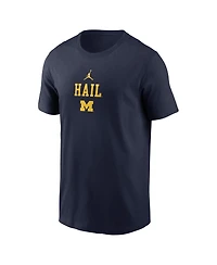 Jordan Men's Navy Michigan Wolverines 2-Hit Stacked T-Shirt