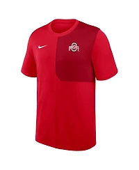 Nike Men's Scarlet Ohio State Buckeyes 2025 Sideline Uv Performance Coach T-Shirt