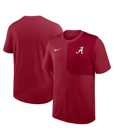 Nike Men's Crimson Alabama Tide 2025 Sideline Uv Performance Coach T-Shirt
