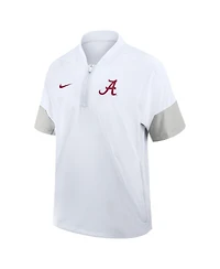 Nike Men's White Alabama Crimson Tide 2025 Sideline Short Sleeve Quarter-Zip Coach Jacket