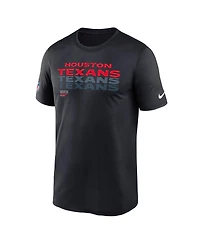 Nike Men's Navy Houston Texans Wordmark Block Sideline Legend Performance T-Shirt