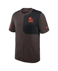 Nike Men's Brown Cleveland Browns Sideline Uv Performance Coach T-Shirt