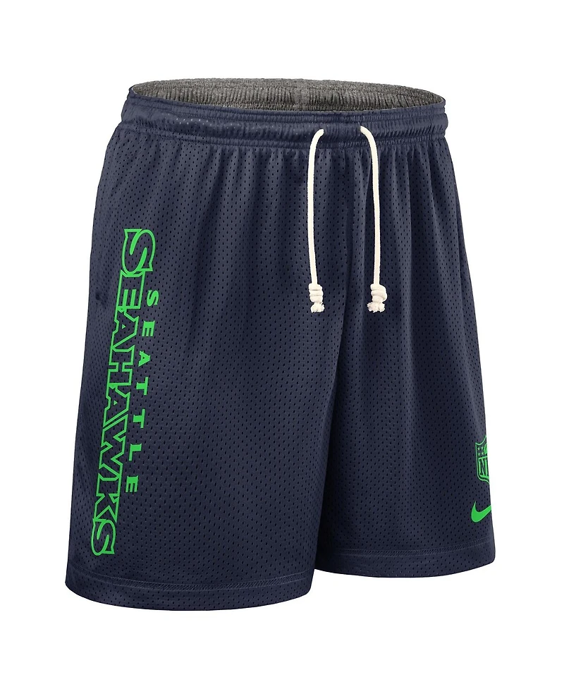 Nike Men's College Navy Seattle Seahawks Sideline Reversible Performance Shorts