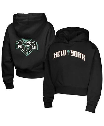 Outerstuff Big Girls Black New York Liberty Top Closer Fashion Pullover Hoodie