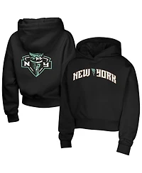 Outerstuff Big Girls Black New York Liberty Top Closer Fashion Pullover Hoodie