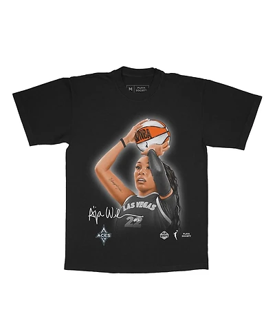 Playa Society Men's and Women's A'ja Wilson Black Las Vegas Aces Sketch T-Shirt