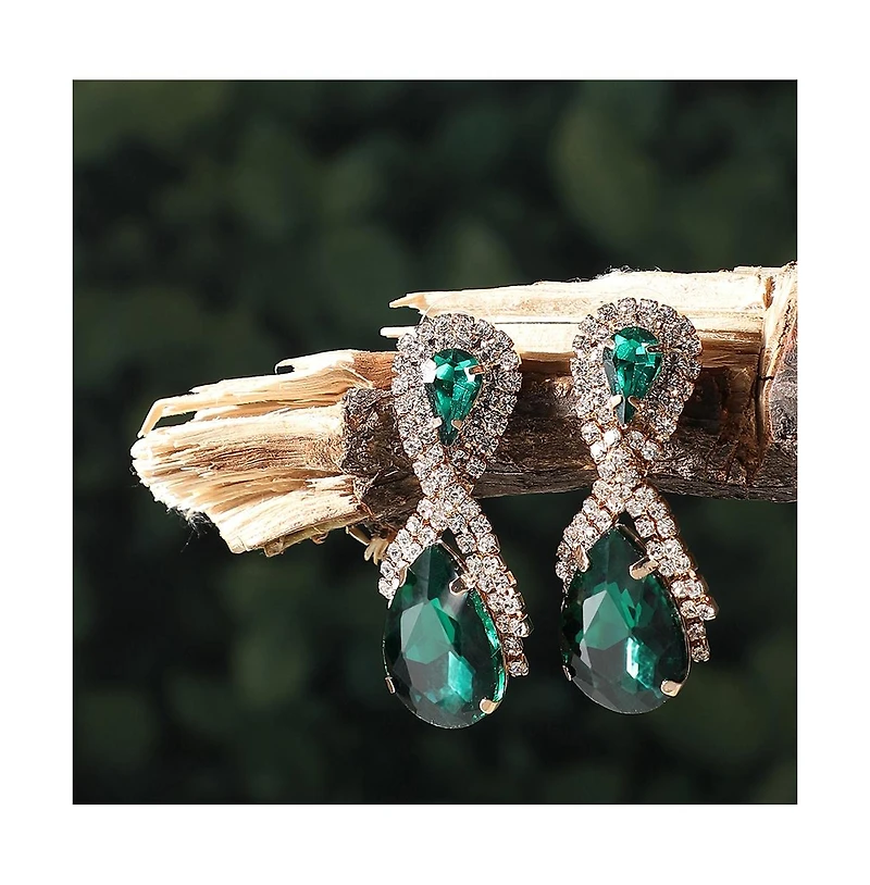 Sohi Teardrop Stone Drop Earrings