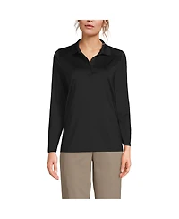Lands' End Women's Long Sleeve Feminine Fit Rapid Dry Polo Shirt