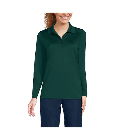 Lands' End Women's Long Sleeve Feminine Fit Rapid Dry Polo Shirt