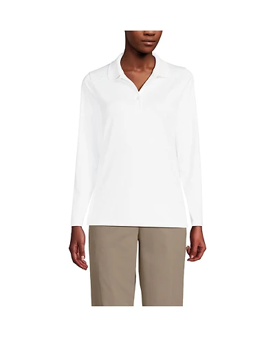 Lands' End Women's Long Sleeve Feminine Fit Rapid Dry Polo Shirt