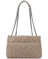 Karl Lagerfeld Paris Lafayette Medium Suede Shoulder Bag