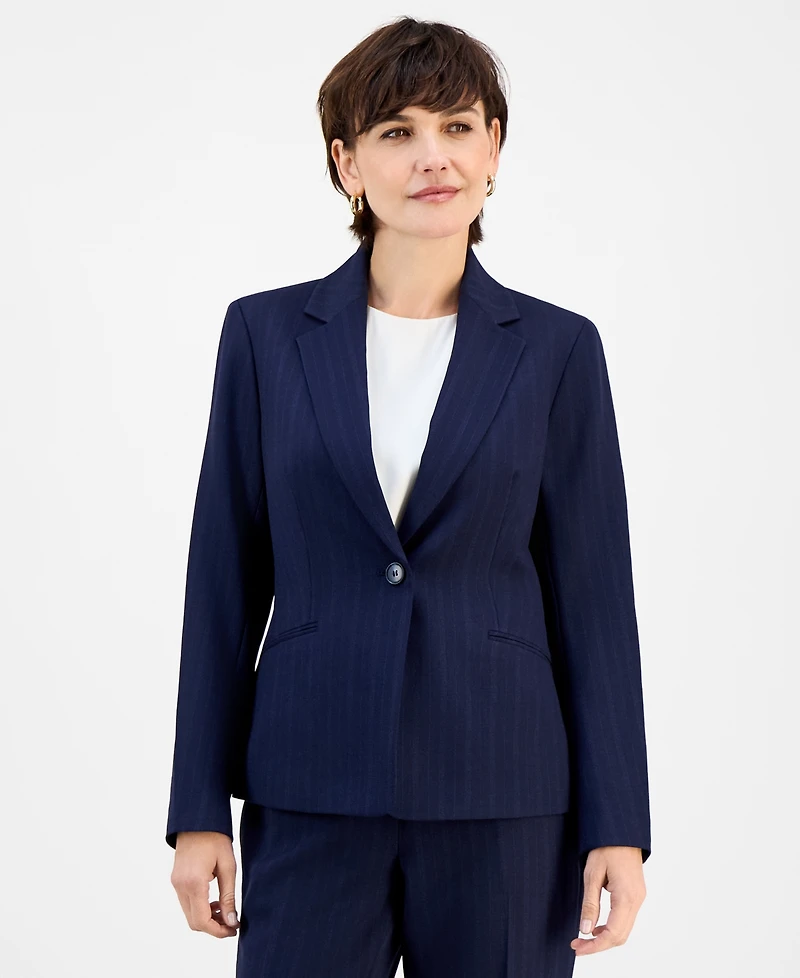 Le Suit Women's Notch-Collar One-Button Pantsuit Set, Regular & Petite