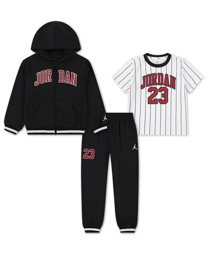 Jordan Toddler Boys 3-Piece Jersey French Terry Full-Zip Hoodie, T-Shirt and Pants Set