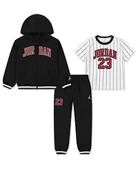Jordan Toddler Boys 3-Piece Jersey French Terry Full-Zip Hoodie, T-Shirt and Pants Set