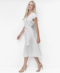 Dkny Women's Flutter-sleeve Midi Dress