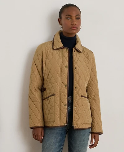 Lauren Ralph Women's Quilted Velboa-Lined Coat
