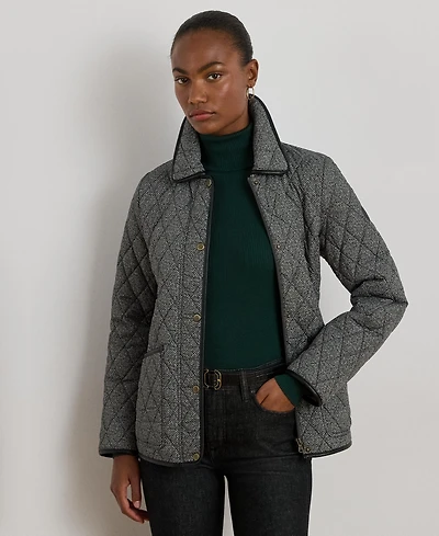 Lauren Ralph Women's Quilted Velboa-Lined Coat