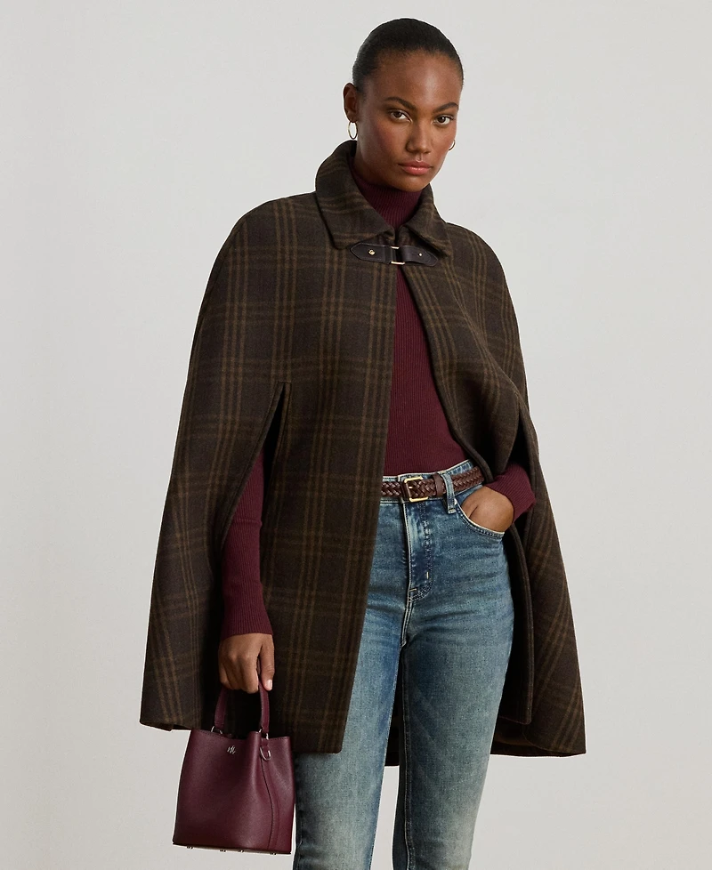 Lauren Ralph Women's Wool-Blend Cape Coat