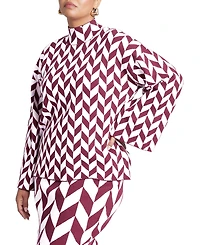 Eloquii Women's Mock Neck Intarsia Sweater