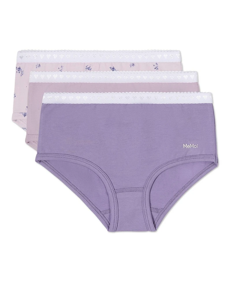 MeMoi Little Girls 3 Pair Pack Lovely Lavender Floral Briefs