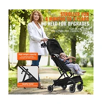 Slickblue Baby Stroller with Adjustable Backrest Footrest One-Click Fold Cup Holder and Carry Bag