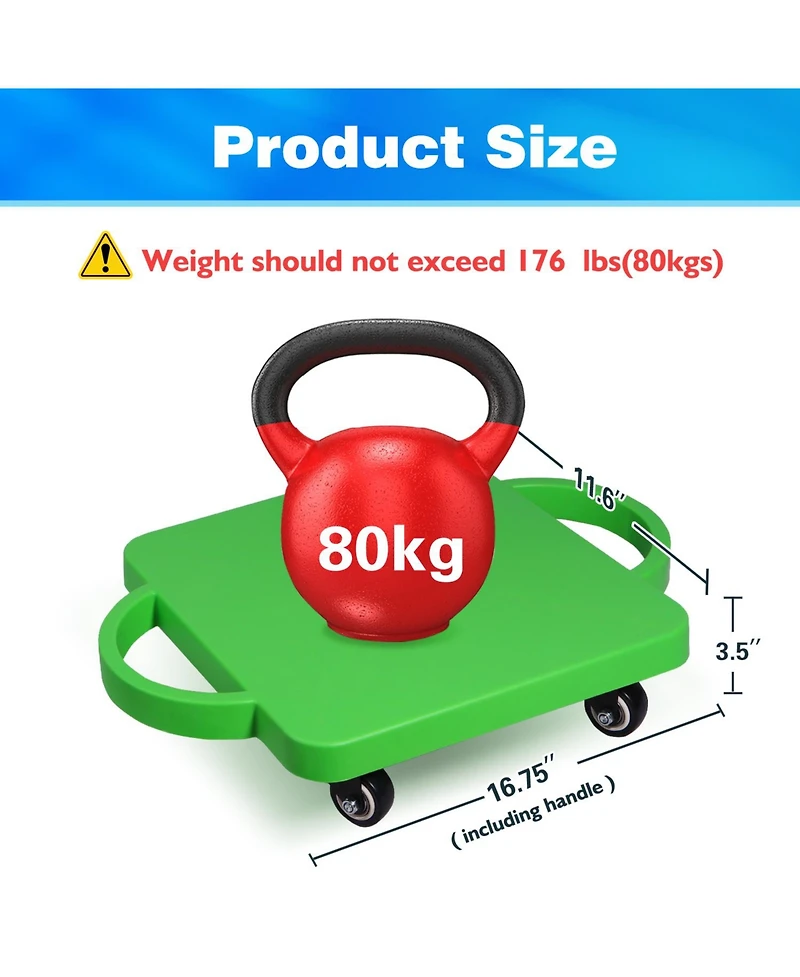 Floor Scooter Board with Handles, Sitting for Kids Indoor Play