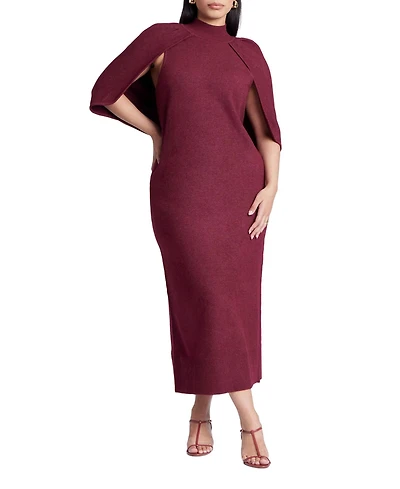 Eloquii Women's Plus Sweater Cape Dress