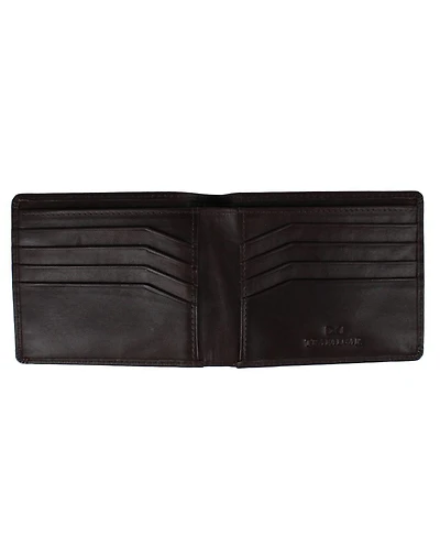 Trafalgar Men's Lazzaro Lattice Weave Leather Bi-Fold Wallet