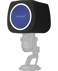 ZealSound Microphone Isolation Shield with Pop Filter, Noise-Canceling Foam Cover for Yeti, Nano, SoloCast & More Usb Mics (Black + Blue)