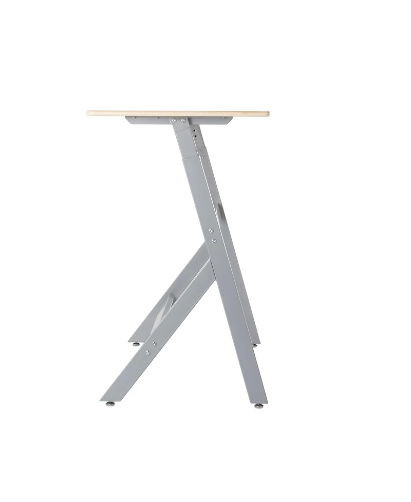 Guidecraft Standing Collaboration Desk for Kids and Adults: Adjustable Height Birch Plywood Table with Metal Legs for Home, Office, Classrooms and Mor