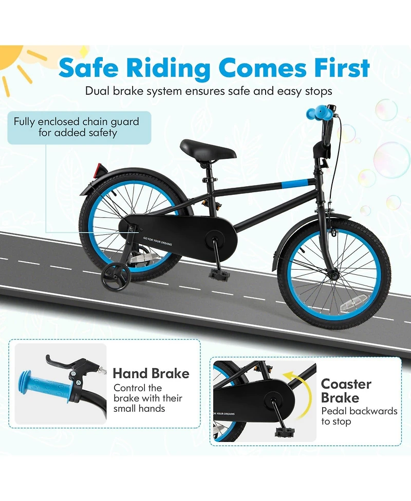 Kids Bike with Adjustable Handlebar and Saddle
