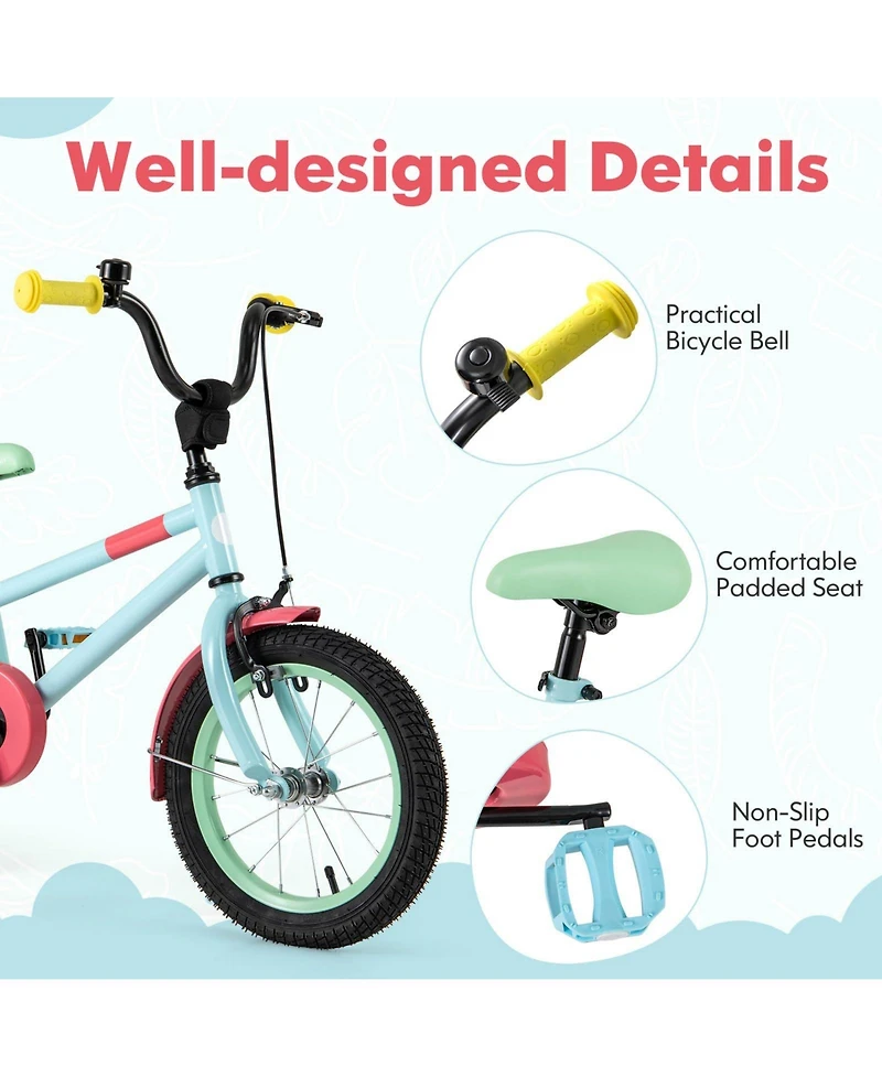 Kids Bike with Adjustable Handlebar and Saddle Blue
