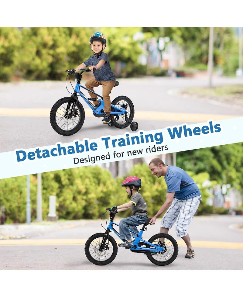 16 Inch Kids Bike Lightweight with Detachable Training Wheels for Aged 4 to 7