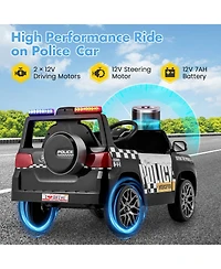 12V Kids Ride on Police Car with Remote and Siren Flashing Lights